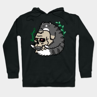 Gray Tabby Cat with a Spooky Skull Hoodie